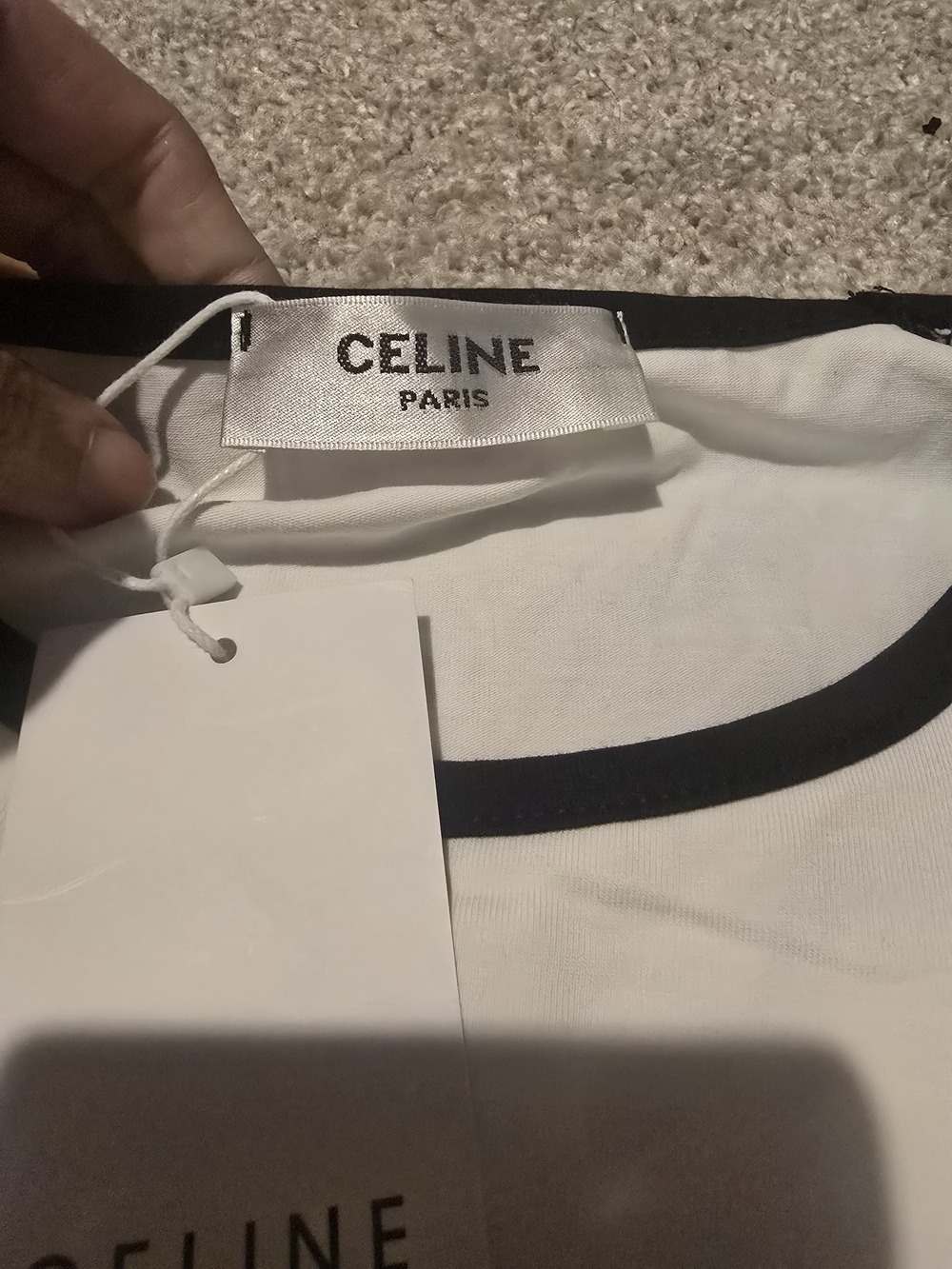 Celine Paris White & Black Logo Tee - Picture 3 of 7